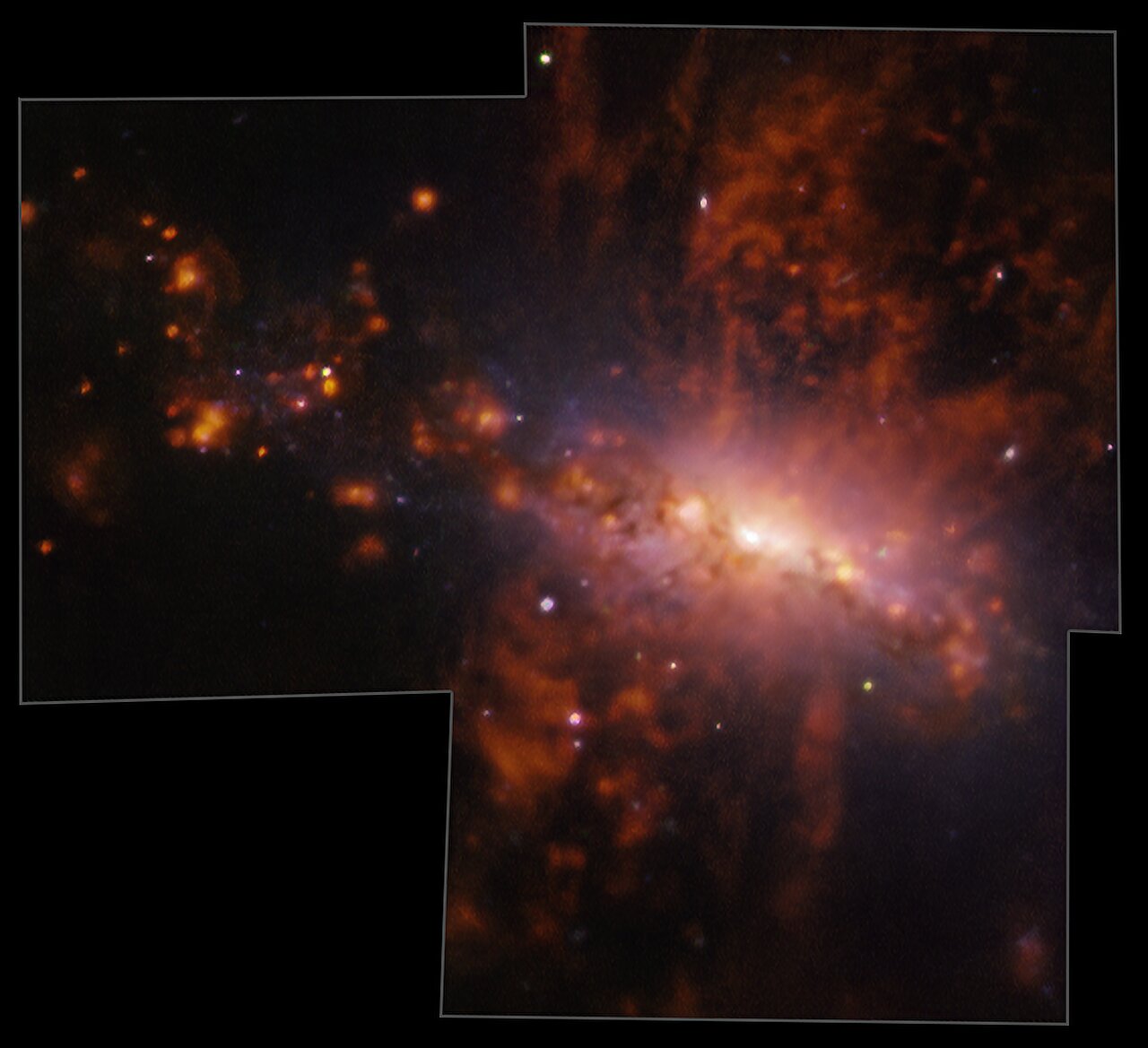 Giant galactic explosion exposes galaxy pollution in action