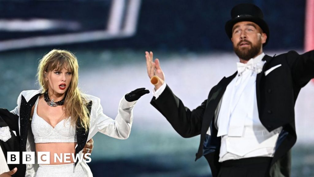 Travis Kelce joins Taylor Swift on stage at Wembley