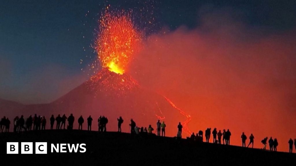 Drone footage shows explosive Mount Etna eruption